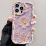 luxury tpu soft cover oil painting flowers pattern phone case s13540